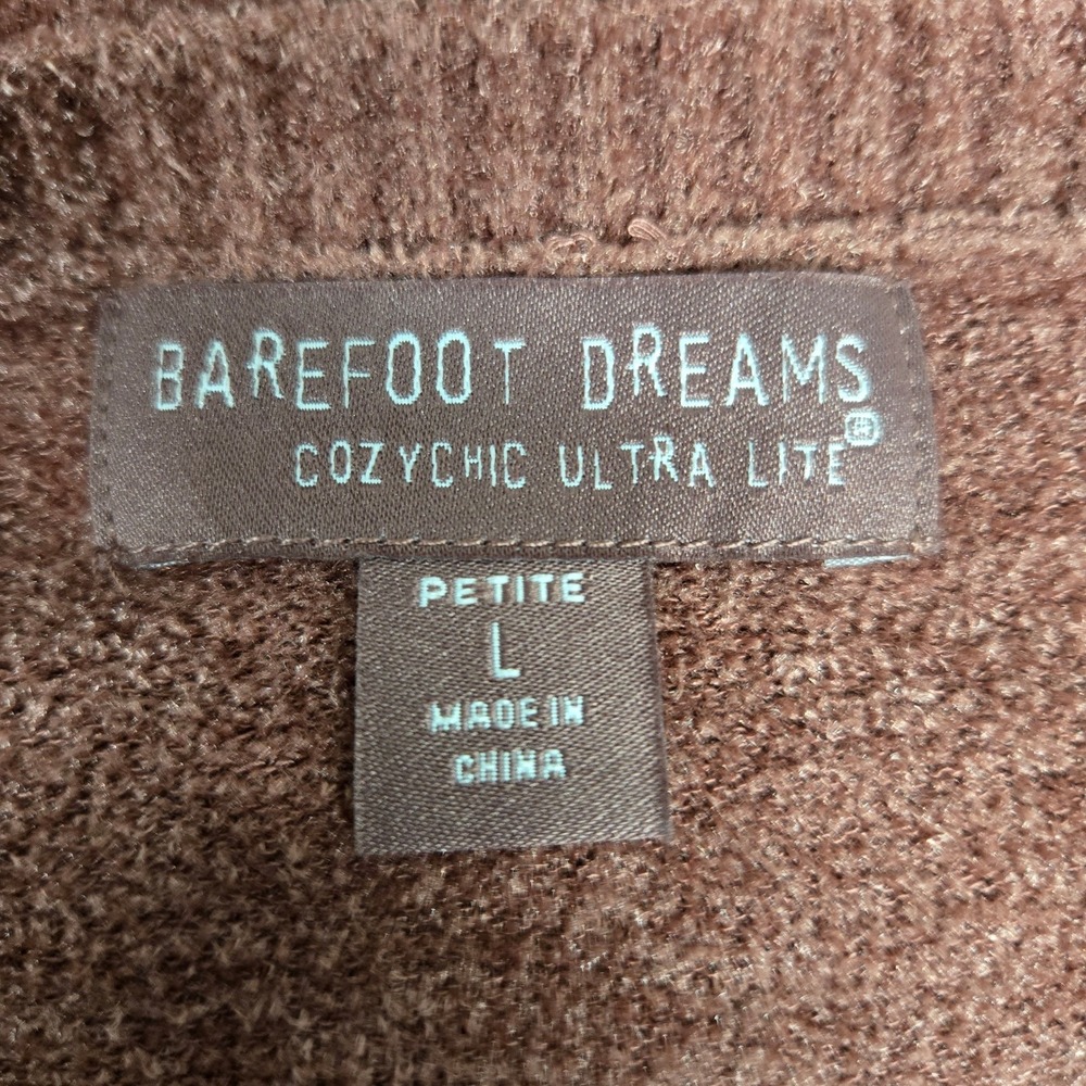 Barefoot Dreams CozyChic Ultra Lite V-Neck Pullover Sweater SOFT Mauve Size  L/P - Picture 3 of 10